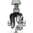 Gray glass squid bong, 8.5″ with tentacle details, showerhead perc and 14.5 mm GoG connection.