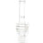 18″ clear straight tube bong with ribbed mouthpiece, layered honeycomb chamber, wide base, and glass-on-glass joint with bowl.
