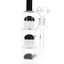 Black-and-white 13″ straight tube bong showing three stacked tree percs and included glass herb bowl.