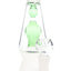 Green Hemper That 70’s lava lamp glass bong standing on frosted base with matching inner chamber and clear herb bowl on white.