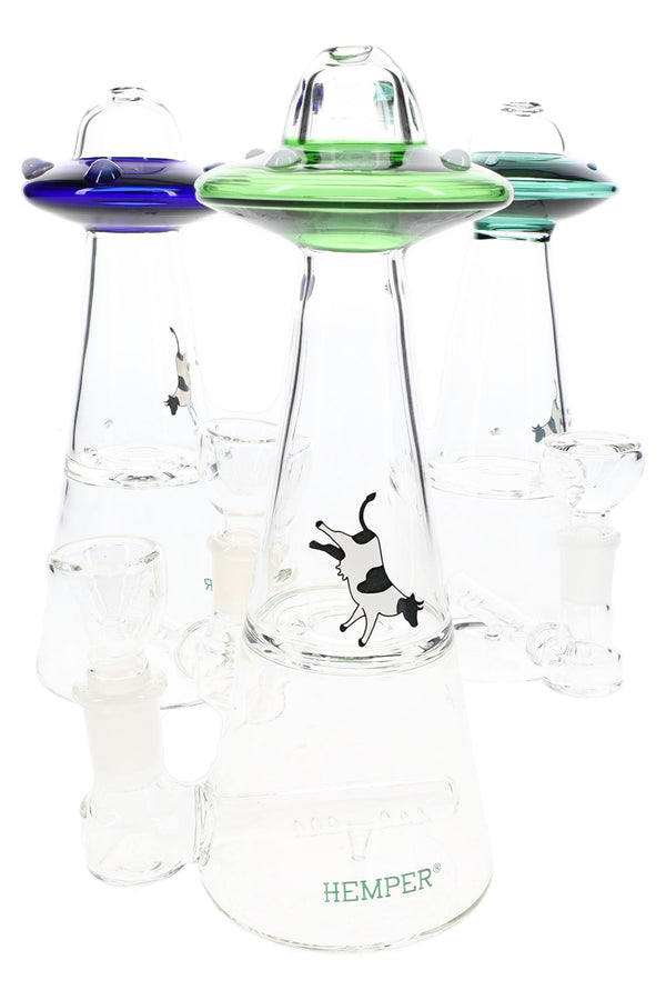 Hemper 6-inch UFO Vortex glass bong in multiple colors
