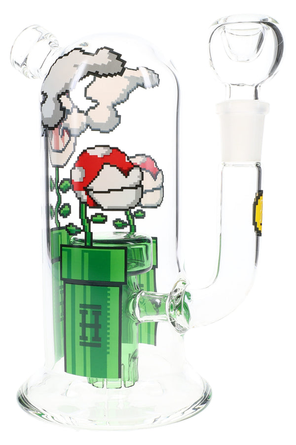 Hemper Gaming Flower 7-inch glass bong with controller accents