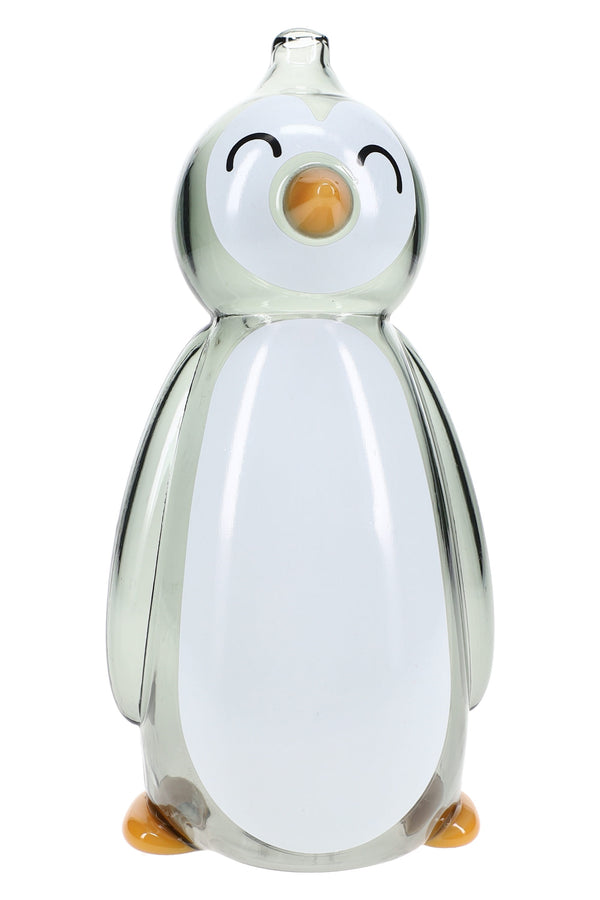 Hemper 6.2-inch penguin-themed glass bong with clear bowl