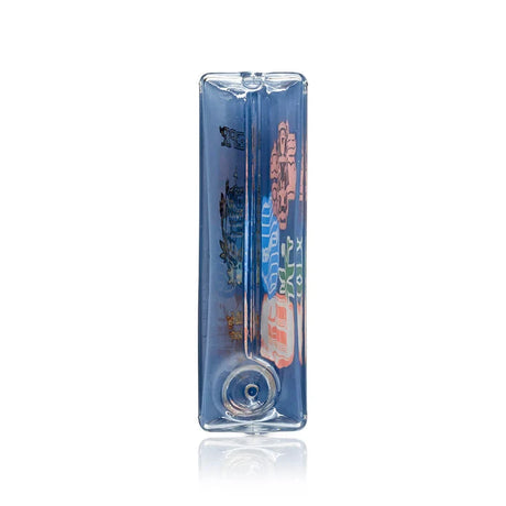 Edge view of the HEMPER Passport Glass Hand Pipe showing its recessed bowl and internal glass channel