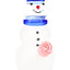 Hemper Snowman XL 10-inch glass bong with frosted snowball body, blue top hat mouthpiece and peppermint-swirl bowl on white.