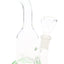Clear Hemper Whistler glass bong with green-accent mouthpiece and base, straight bottle body and side-mounted 14 mm joint.
