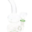 Hemper 6-inch Tornado Vortex glass bong, green-accent globe rig with showerhead perc on white background.