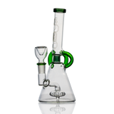 Hemper Cyberpunk 7″ glass bong and matching bowl on white background, frosted glow-style decal and clean profile