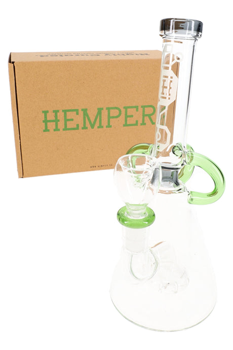Boxed Hemper Cyberpunk glass bong set with glow-style graphics and matching bowl, compact 7″ display-ready piece