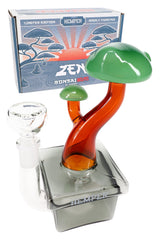 Hemper bonsai glass bong with Zen-themed retail box, amber tree trunk and jade canopy in a compact 6.5″ size