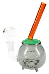6″ Hemper cauldron glass bong with transparent black body, inline perc, and 14.5 mm joint, bowl included