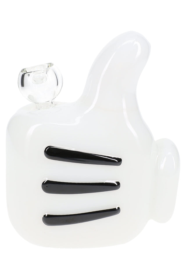 Front view of 5.5″ Hemper High Jinx cartoon bong with showerhead perc and stemless 14.5 mm joint, bowl included