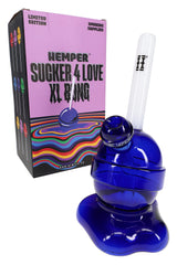 Hemper “Sucker 4 Love” XL retail box with 9″ lollipop glass bong and matching 14.5 mm bowl, candy-themed set