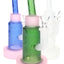 Assorted frosted space bongs showing green front with white side arm, plus blue and white versions behind