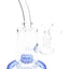 Blue-accent 7½″ stemless bent-neck straight shooter bong with 14.5 mm joint and bowl slide
