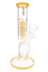 EVRST 8½″ straight shooter bong with amber accents, tree perc chamber and wide round base with angled bowl joint