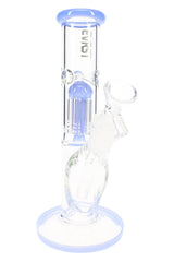 EVRST 8½″ straight shooter bong with blue accents, tree perc diffuser and angled glass-on-glass joint with bowl