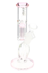 EVRST 8½″ straight shooter bong with pink accents, tree perc diffuser and angled glass-on-glass joint with bowl
