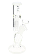 EVRST 8½″ clear straight shooter bong with white accents, tree perc diffuser and angled glass joint with bowl