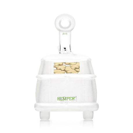 Back view of Hemper Groovy Van XL bong showing green HEMPER logo and frosted van silhouette with windows