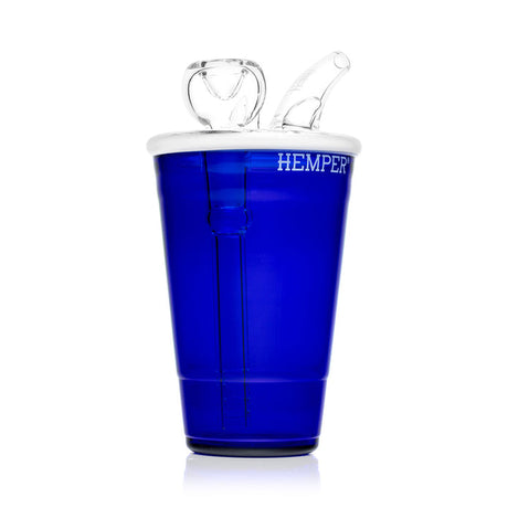Hemper 6" Blue Glass Beer Pong Bong - WP3432