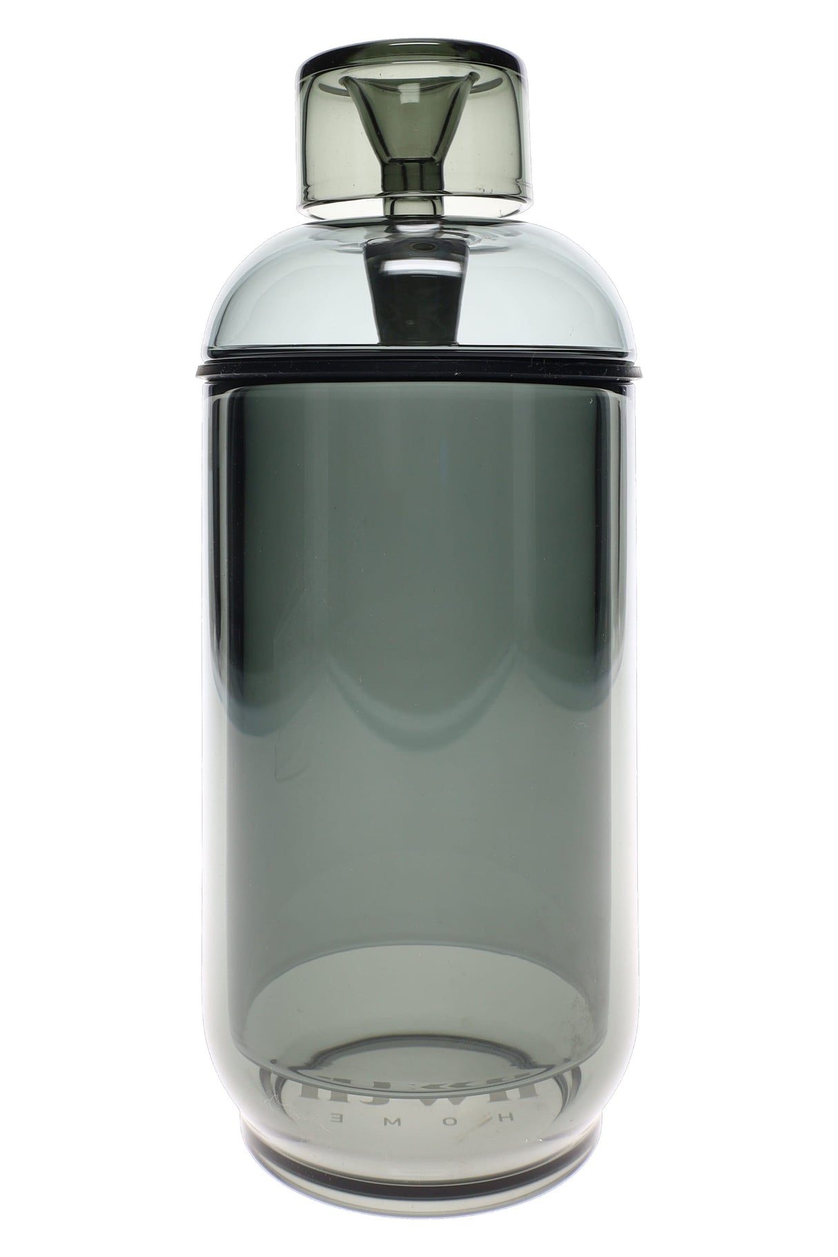 Smoke gray 8″ NWTN Home Vesper gravity bong shown in straight-on tabletop product view