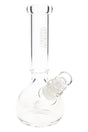 Clear 7″ GRAV round base bong with retail box, removable downstem, and cup bowl shown in packaging view