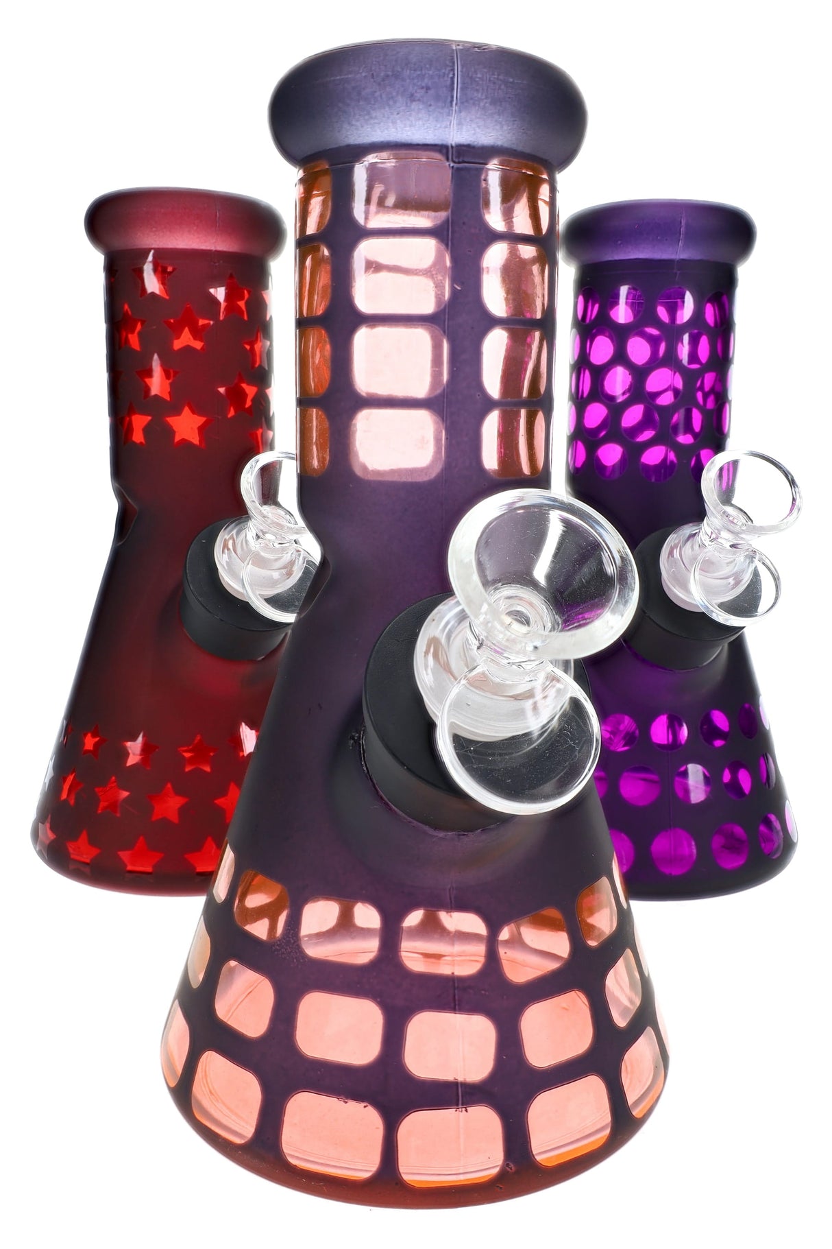Glass Beaker Bong Gift Set “Starter Stack” – Ice Pinch – 8″