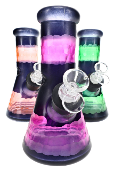 Glass Beaker Bong Gift Set “Starter Stack” – Ice Pinch – 8″