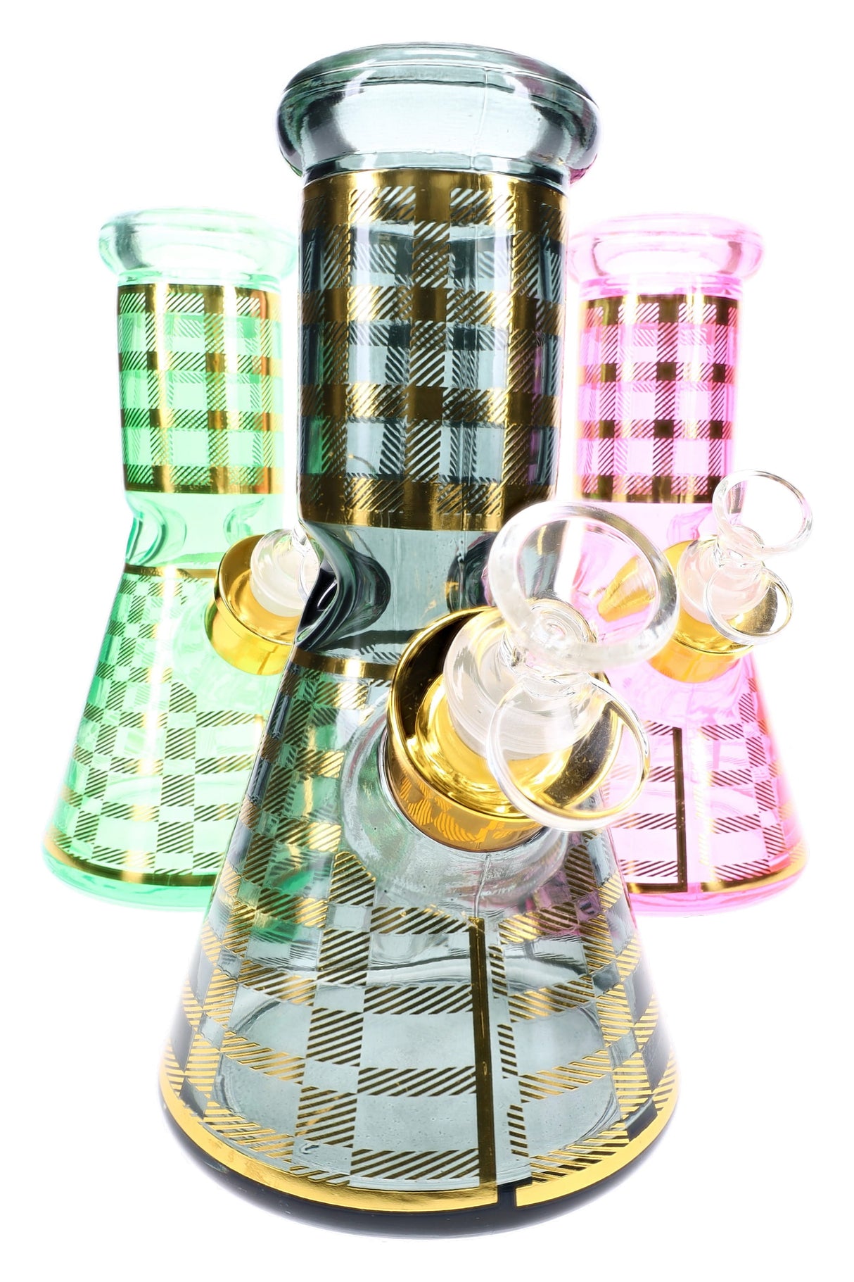 Glass Beaker Bong Gift Set “Starter Stack” – Ice Pinch – 8″