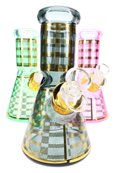 Glass Beaker Bong Gift Set “Starter Stack” – Ice Pinch – 8″