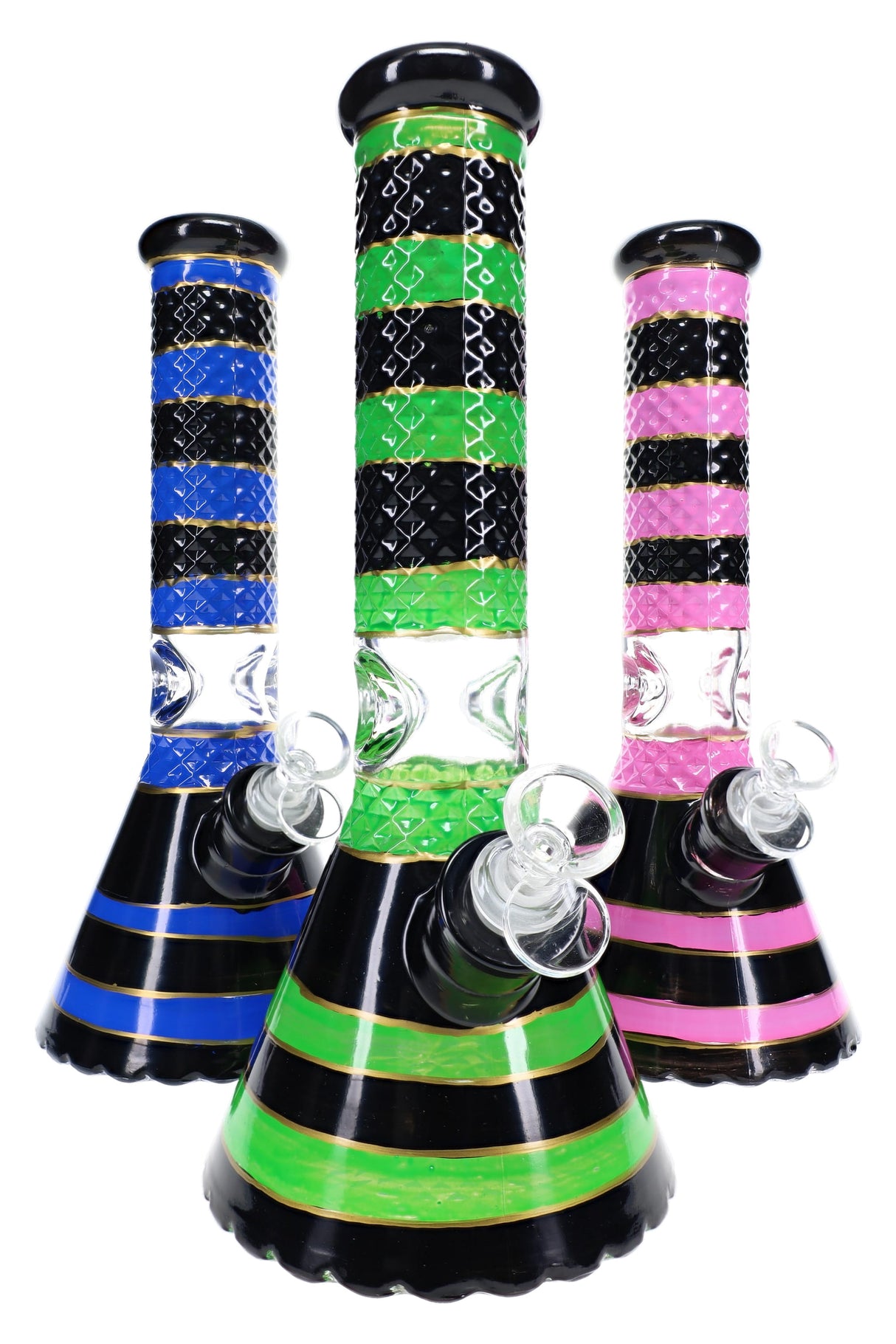 Glass Beaker Bong Gift Set “Boxed Lift” – Ice Pinch – 12½″