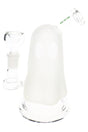 Ghost-shaped novelty glass bong with frosted body, clear eye details, and 14 mm flower bowl