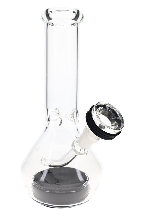 Clear MJ Arsenal Nexus bong with attached downstem, angled 14 mm bowl, and black suction-stable base