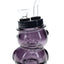 Smoke purple bear-shaped glass bong with black lid-style top, clear bowl, and compact animal shape