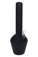 Chill 13-inch black rubberized steel bong with clear glass slide, tall neckpiece, and matte insulated base