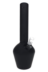 Chill 13-inch black rubberized steel bong with clear glass slide, tall neckpiece, and matte insulated base
