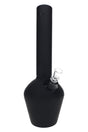 Chill 13-inch black rubberized steel bong with clear glass slide, tall neckpiece, and matte insulated base