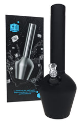 Chill rubberized steel bong with branded box, black matte base, removable neckpiece, and glass slide