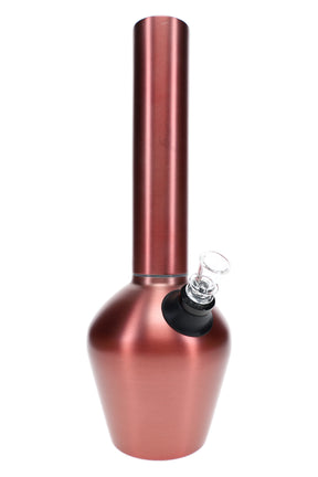 Chill 13-inch rosé steel bong with matching neckpiece, glass slide, ceramic interior, and warm metallic finish