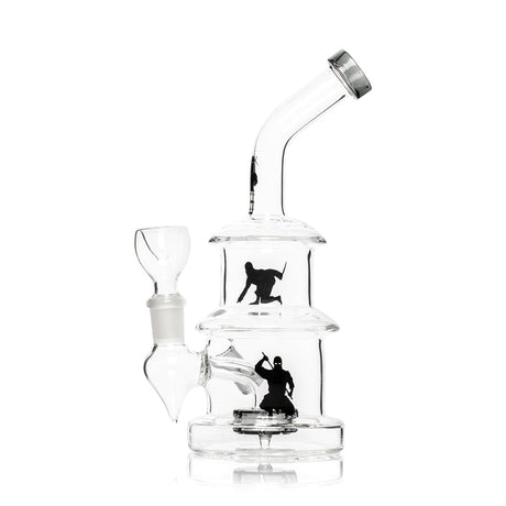Side view of clear HEMPER Ninja bong showing flower bowl and internal showerhead perc