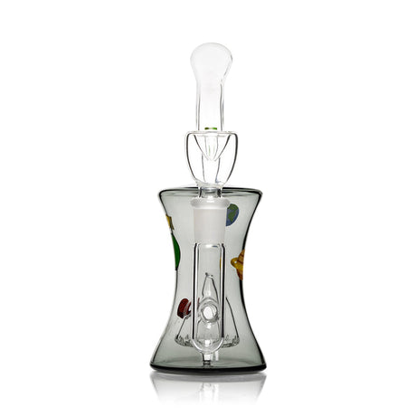 Front view of HEMPER Cosmic glass bong with hourglass body, curved neck, and flower bowl