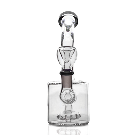 Front view of HEMPER glass bong with smoke mouthpiece, 14 mm bowl, and showerhead perc