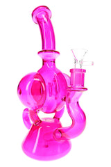 10" Pink Colored GoG Recycler Water Pipe - WP3533