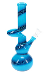 10" Zig Zag Multicolor Crackle Paint Glass Beaker Water Pipe - WP3539