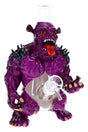 Menacing monster bong with glass chamber, plastic character shell, 14.5 mm joint, and bold sculpted teeth
