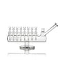 Clear GRAV Menorah Bong with eight cup bowls and mini downstems, a horizontal chamber, and angled mouthpiece.