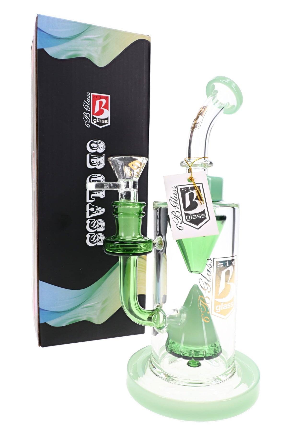 9.5" 6B Glass Cone Showerhead GoG Water Pipe - WP3550