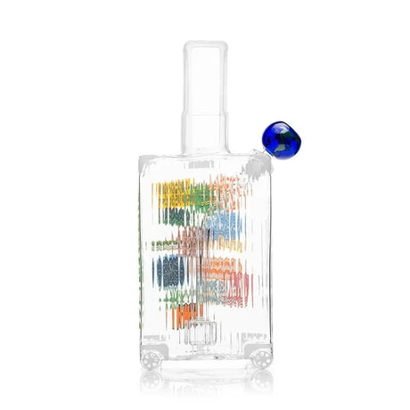 Rear view of the clear HEMPER Suitcase XL Bong showing ribbed detailing, sculpted wheels, and globe bowl
