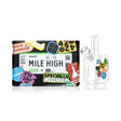 HEMPER Mile High Suitcase Medium Glass Bong beside its colorful travel-themed retail box